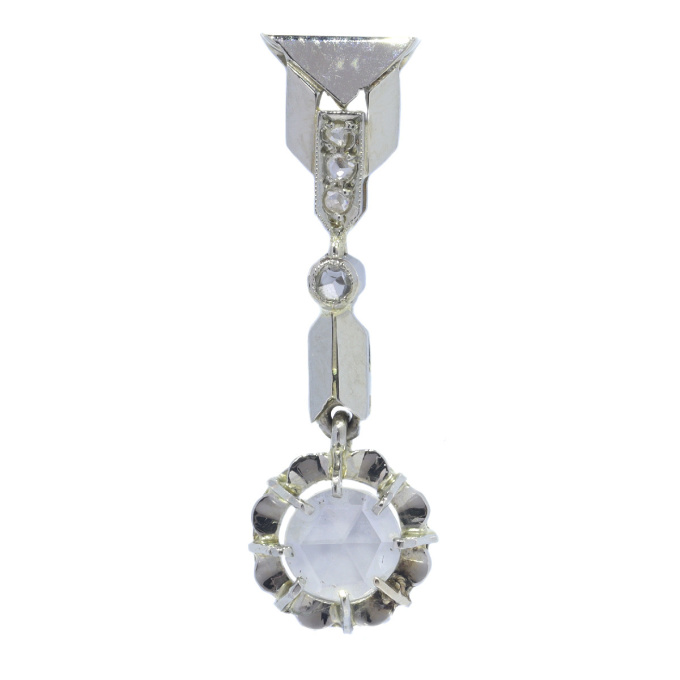 Vintage Art Deco large rose cut diamond pendant by Onbekende Kunstenaar