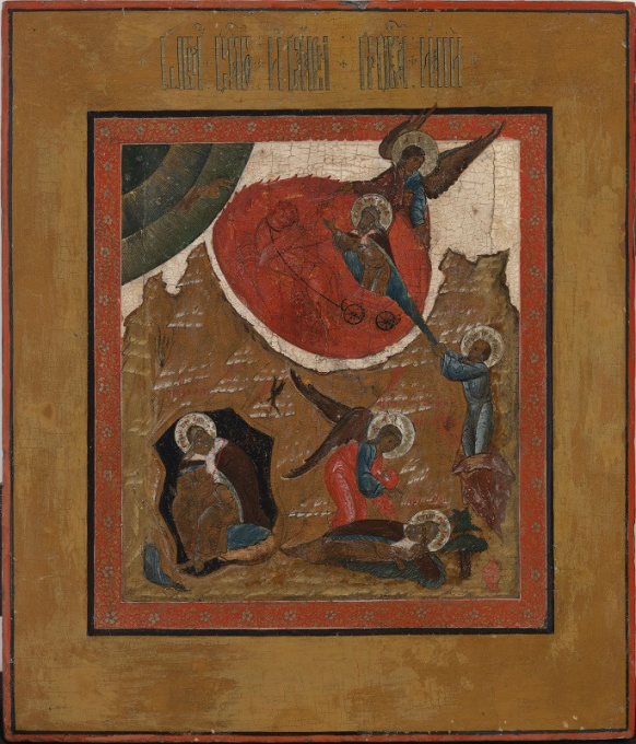 No 1 Life of the Prophet Elia, Vrezka by Artista Desconhecido
