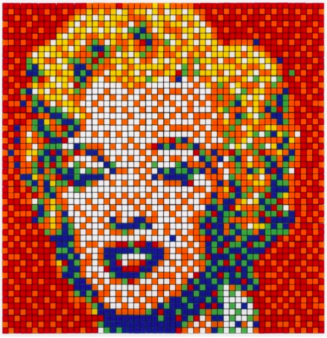 Rubik Shot Red Marilyn (151/774) by Invader