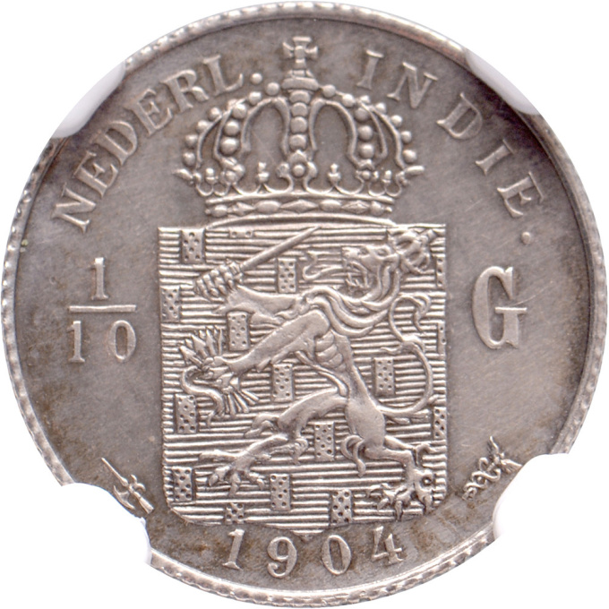 1/10 gulden Netherlands East Indies NGC PF 61 by Onbekende Kunstenaar