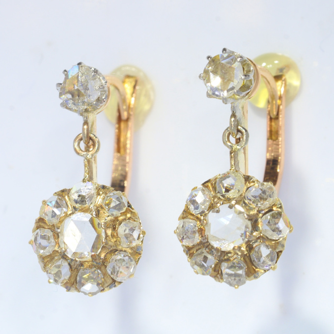 Vintage antique diamonds earrings by Artista Sconosciuto