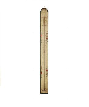 A French polychrome painted stick barometer, circa 1800 by Unknown Artist