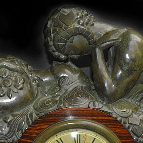 Table clock art nouveau by Marcel Temporal