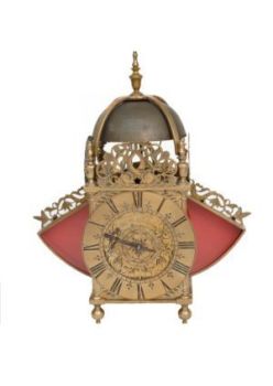 An English brass lantern clock with wings, Thomas Taylor Holborne London, circa 1680 by Thomas Taylor Holborne London