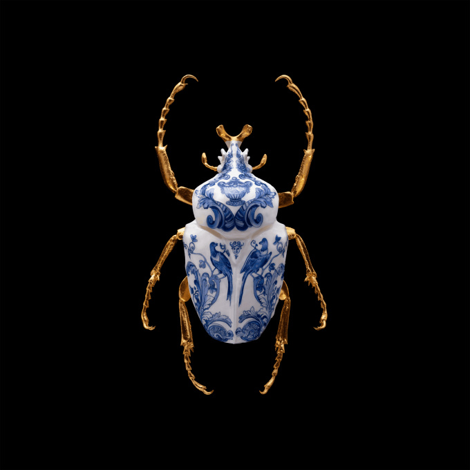 Anatomia Blue Heritage - Goliath Beetle Closed Wings by Samuel Dejong