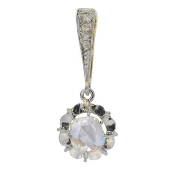 Art Deco diamond pendant with large rose cut diamond by Artista Desconocido