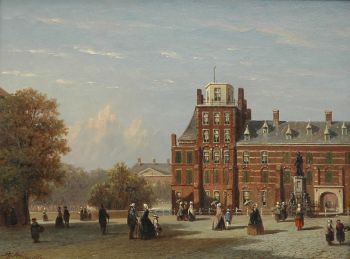 View of the Buitenhof in The Hague as seen from the Stadhouderlijk Kwartier by Petrus Gerardus Vertin