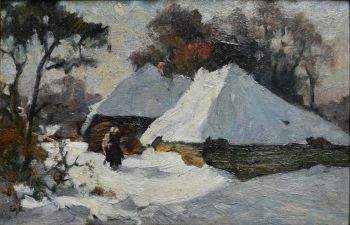 Little farm in the snow by Edzard Koning