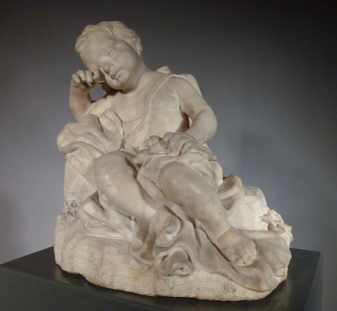 A Figure of a Putto, Seated by Unknown Artist
