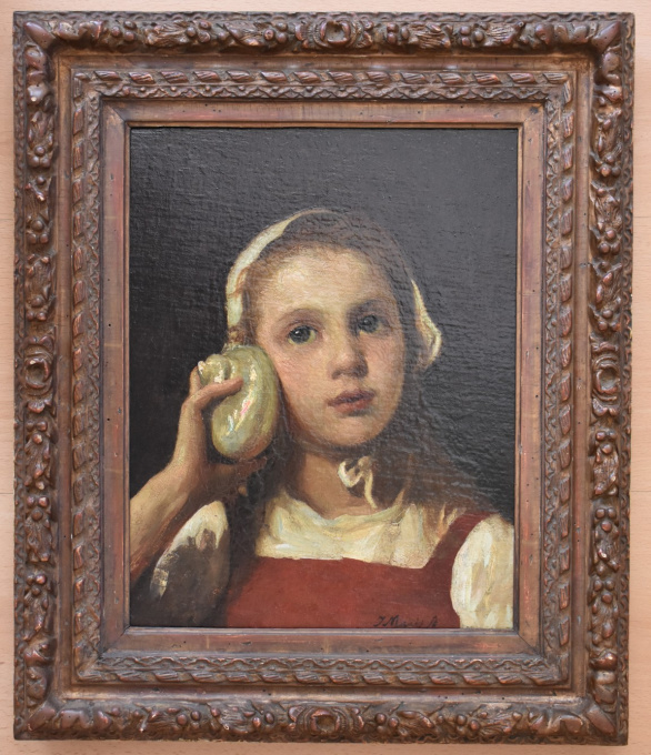Young girl listening by Jacob Maris