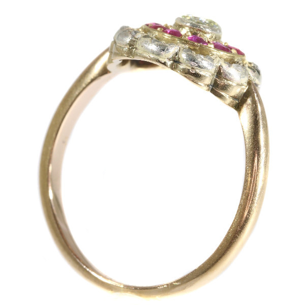 Late Victorian diamond and ruby ring by Unbekannter Künstler