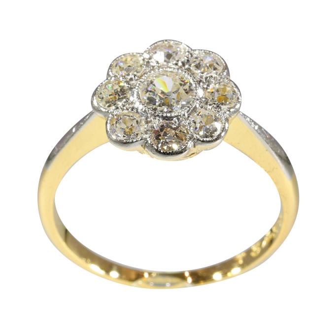 Vintage 1920's Art Deco diamond cluster ring by Onbekende Kunstenaar