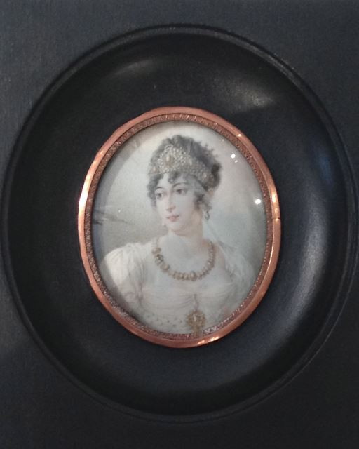 Portrait miniature of Caroline Bonaparte by Artiste Inconnu