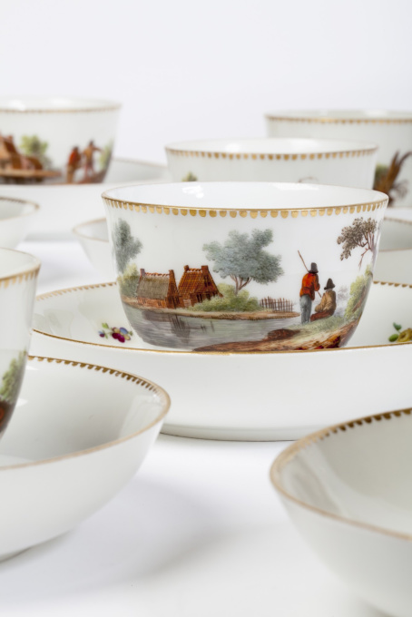 Amstel coffee and tea service with river landscape by Artista Desconocido