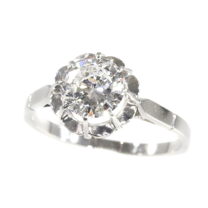 Vintage 1950`s brilliant engagement ring with certified D colour diamond by Onbekende Kunstenaar