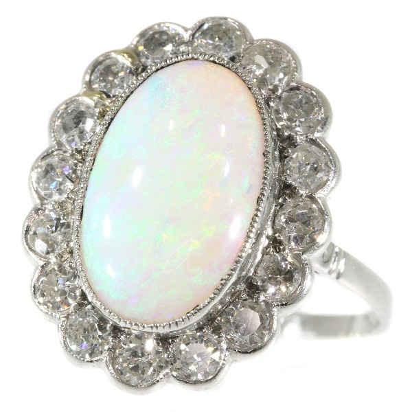 Vintage diamond opal engagement ring by Unknown Artist