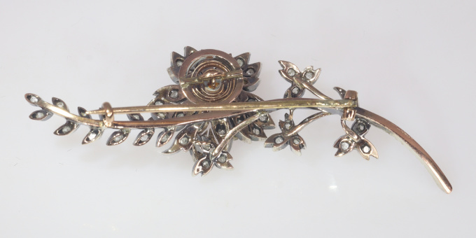 Vintage antique trembleuse diamond branch brooch by Artiste Inconnu