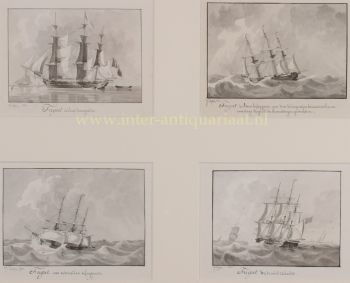 Four frigates  by Joseph Sipkes
