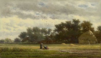 Behind the farm by Willem Roelofs