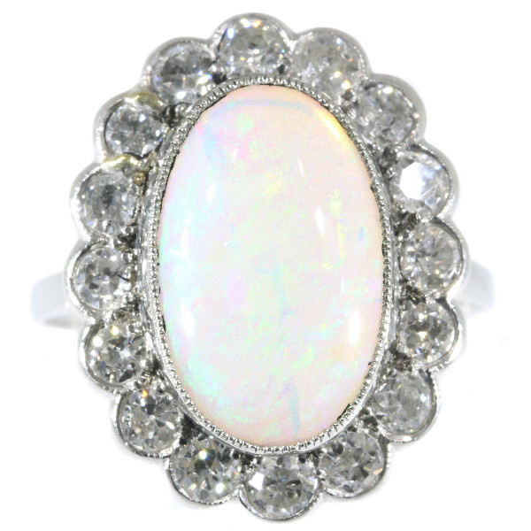 Vintage diamond opal engagement ring by Unknown Artist