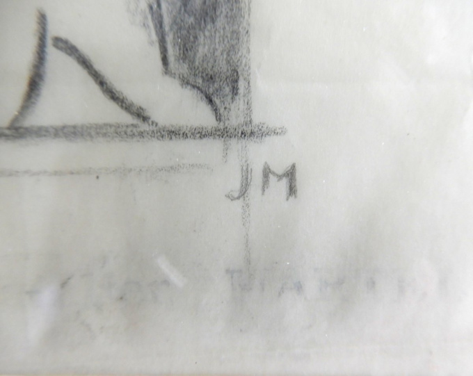 Pencil drawing 'l'Odalisque' by Jan & Joëll Martel