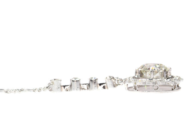 Platinum Art Deco diamond pendant on necklace by Unknown artist