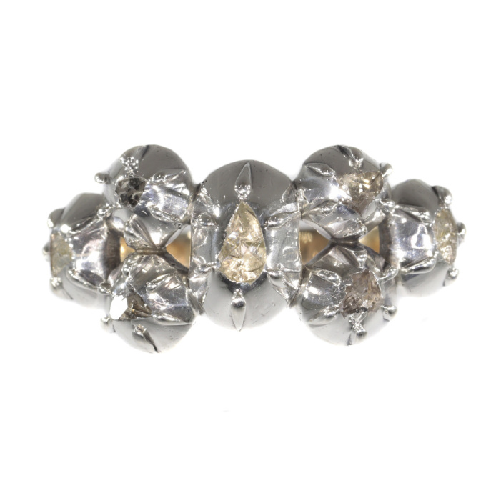 Antique ring with rose cut diamonds Victorian age by Artista Sconosciuto