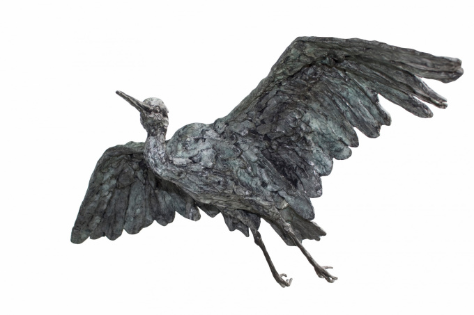 Flying Heron by Jacqueline van der Laan