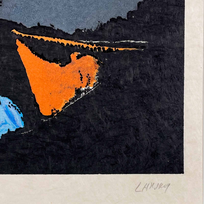 Abstract composition, lithograph on Arches paper ca. 1965 – framed, museumglass by André Lanskoy