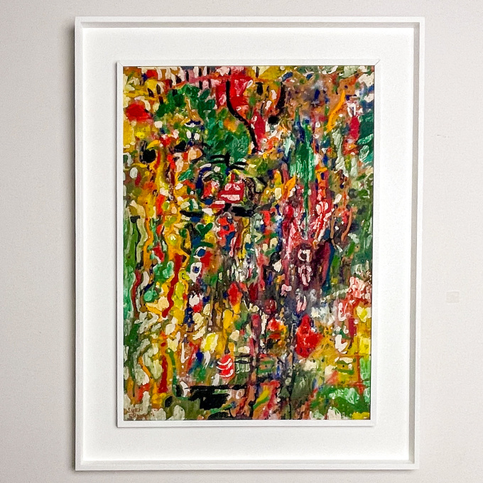 Sven Erixson – “Red Flowers”, 1962 – oil on board, profesionally framed by Sven Erixson