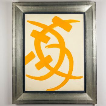 Willem Hussem – Abstract composition, 1963 – gouache on cardboard, professionally framed by Willem Hussem