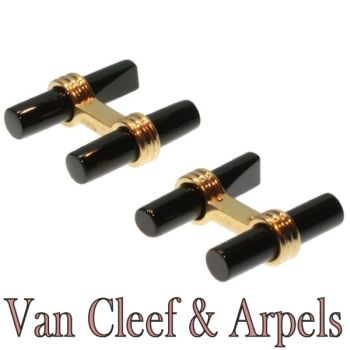 Van Cleef & Arpels Onyx Gold Cufflinks by Van Cleef & Arpels