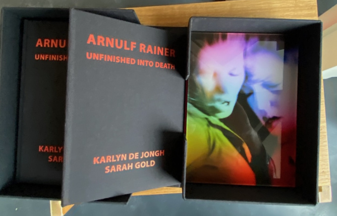 Special book edition and small artwork signed by ARNULF RAINER: "UNFINISHED INTO DEATH" by Arnulf Rainer