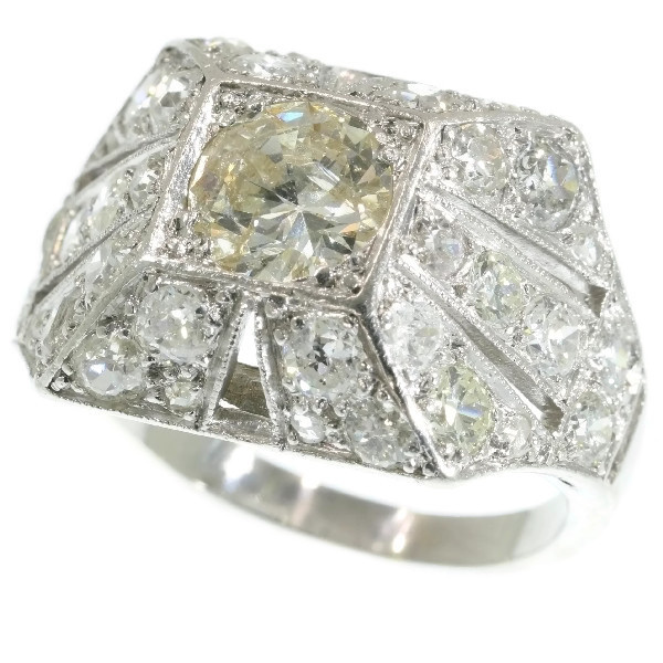 Sparkling Art Deco 3.78 crt diamond cocktail engagement ring by Artiste Inconnu