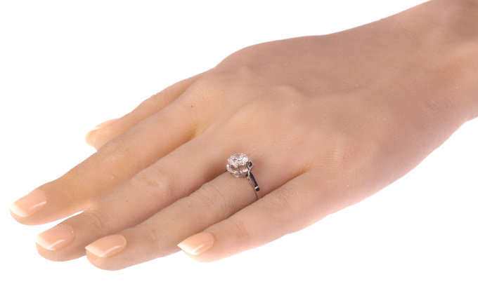Vintage 1950`s brilliant engagement ring with certified D colour diamond by Onbekende Kunstenaar