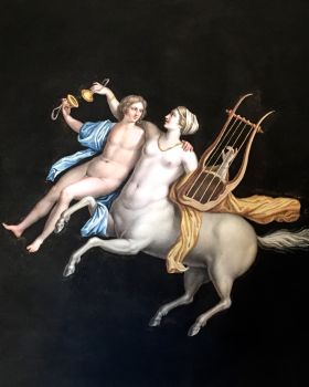 Maestri: Grand Tour gouache of Centaur of the Villa Cicero by Artista Desconocido