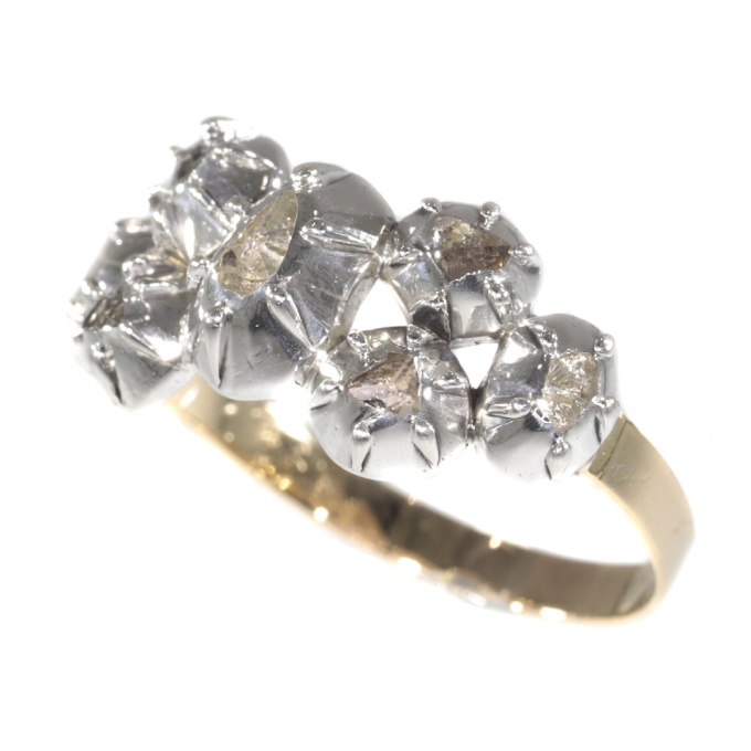 Antique ring with rose cut diamonds Victorian age by Artista Desconhecido