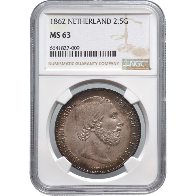 2 1/2 gulden William III NGC MS 63 by Artiste Inconnu