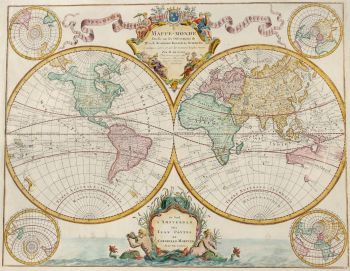 World map  by Guillaume L'Isle (Covens & Mortier)