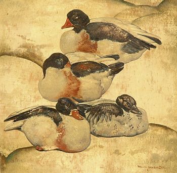 Four ducks by Willem van den Berg