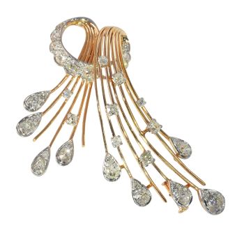 Vintage 1960's French gold diamond brooch by Artista Sconosciuto