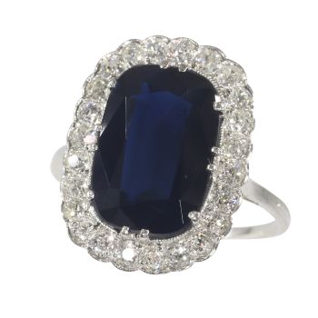 Vintage Art Deco diamond and sapphire so-called Lady Di engagement ring by Unknown Artist