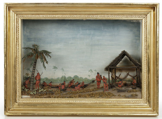 Caraïben Indians at the river side by Hendrik Samuel Schouten