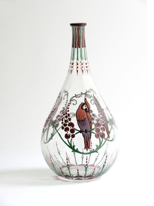 Vase "Perruches" by Marcel Goupy