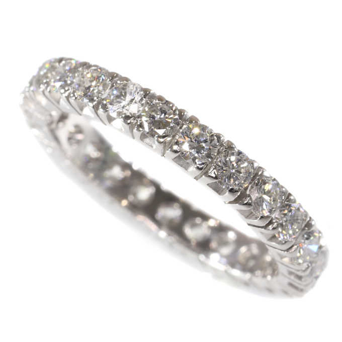 18K white gold estate eternity band with 2.50 carat diamonds by Artiste Inconnu