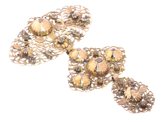 Early 19th century gold diamond pendant called a la jeanette by Artista Sconosciuto