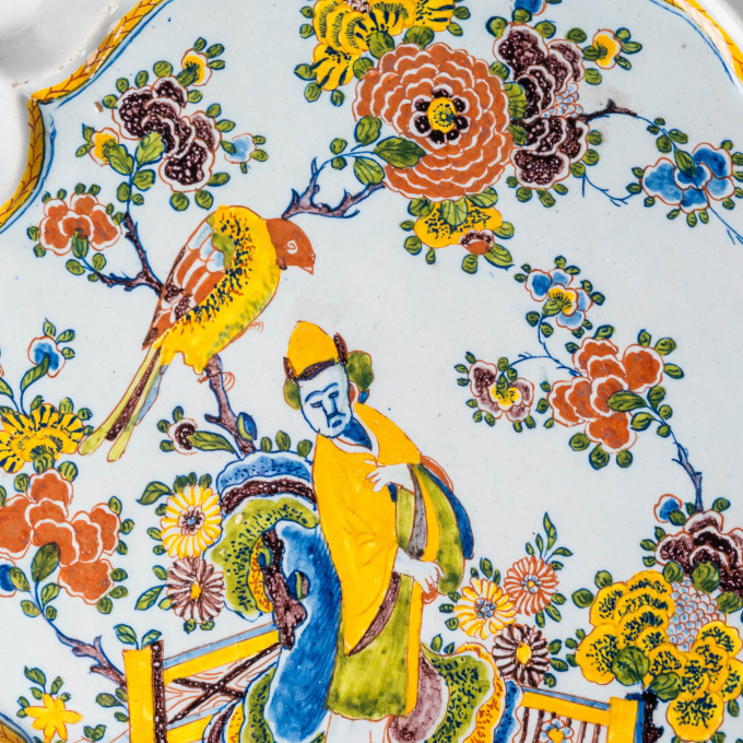 Dutch Delft chinoiserie plaque, 18th century by Unknown artist