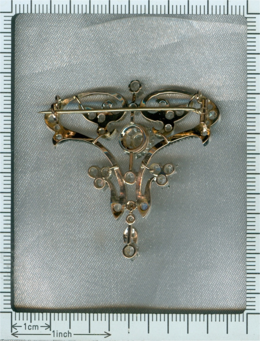 Art Nouveau diamond brooch pendant by Unknown artist