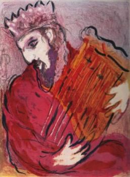 David a La Harpe by Marc Chagall