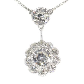 Large Art Deco diamond pendant with total 4.27 crt brilliant cut diamonds by Unknown Artist